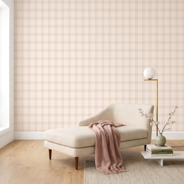 Carta da parati Quadrato beige chiaro con strisce rosa, Parati astratta classici, a01251v1 : Uwalls.it