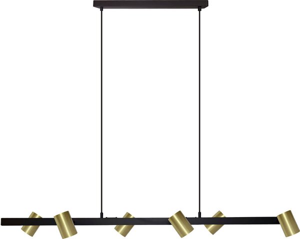 Lampada a sospensione Snow nero-oro 6xGU10x15W in metallo, dimensioni: 150x115x115 cm, IP20, Light Prestige