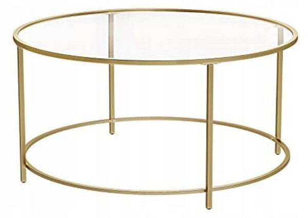 Tavolino - Leobert - Oro/Trasparente - 84 X 45,5 Cm