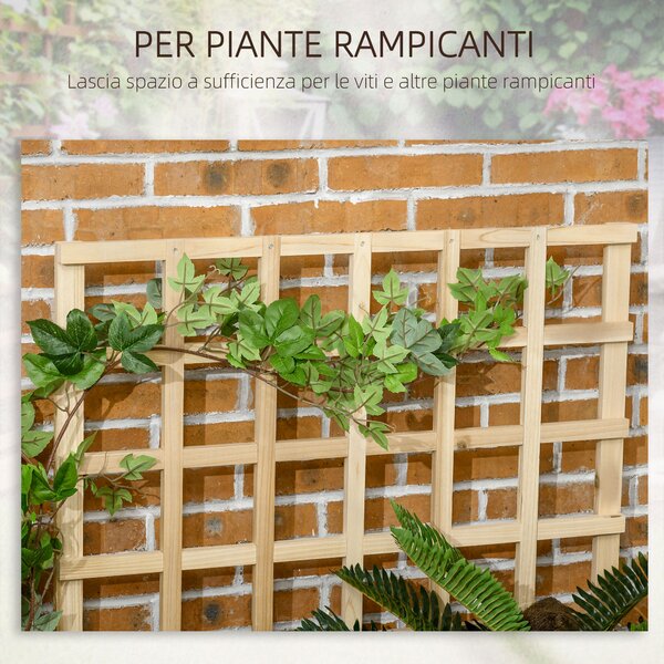 Outsunny Fioriera da Esterno a 3 Livelli con Grigliato in Legno di Abete e Tessuto non Tessuto, 95x95x110 cm|Aosom