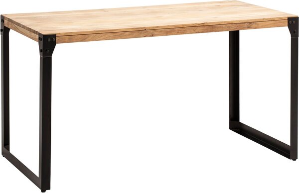 Tavolo da pranzo WOHNLING 120x60x76 cm in legno massiccio di acacia tavolo da pranzo in metallo tavolo da cucina industriale con gambe in metallo tavolo in legno piccolo tavolo da pranzo sala da pranzo
