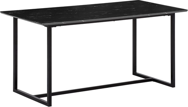 WOHNLING Tavolo da pranzo 120x60x76 cm Tavolo da cucina Nero effetto marmo Tavolo da pranzo moderno Tavolo da pranzo piccolo Tavolo rettangolare Tavolo da pranzo con gambe in metallo
