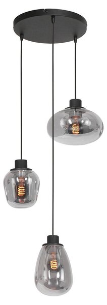 Lampada a sospensione - nero - Reflexion - vetro metallo - Ø 30cm - E27 - 3079ZW - Steinhauer