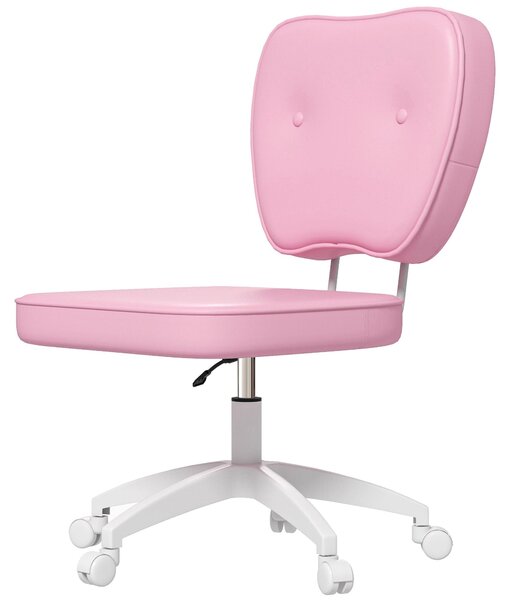 Sedia da ufficio Vinsetto, regolabile in altezza da 82 a 92 cm, sedia da scrivania con rotelle, colore rosa