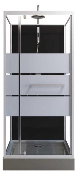 Doccia completa MARWELL Doccia completa Dusy 90 x 90 x 225 cm - set completo incl. piatto doccia e rubinetto - doccia rotonda con ingresso frontale