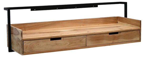 Scrivania a parete WOHNLING in legno massello di acacia, 120 cm, con 2 cassetti. Scrivania da parete dal design moderno, sospesa, con spazio contenitivo e realizzata a mano