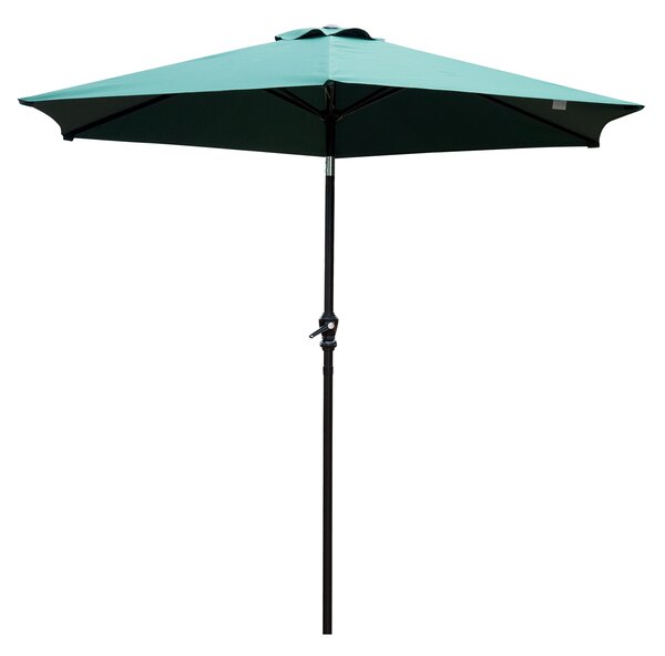 Outsunny Ombrelloni da giardino ombrellone da terrazza esterno Inclinabile Spiaggia Alluminio e Poliestere 2.7×2.35m Verde Scuro