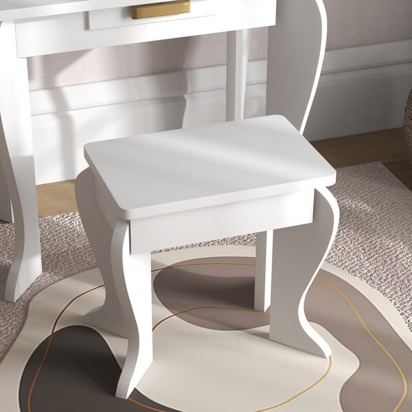 HOMCOM Toeletta per Bambini con Specchio e Sgabello Toeletta Infantile Tavolo da Trucco per Bambina da 3 a 6 Anni con Cassetto Bianco | Aosom Italy