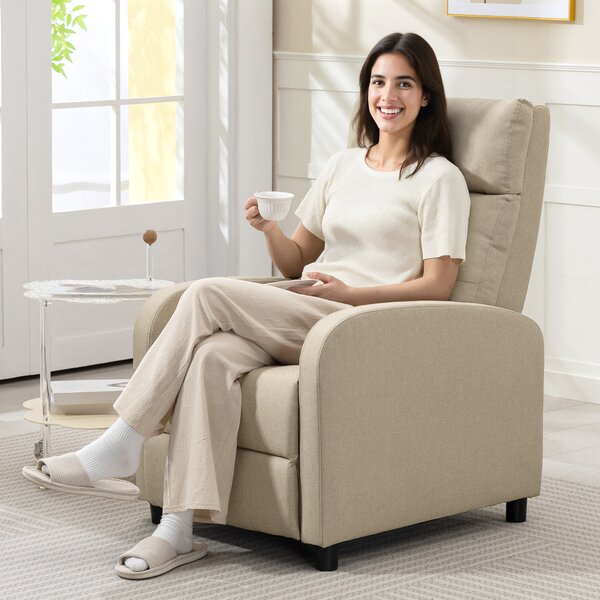 HOMCOM Poltrona relax reclinabile, poggiapiedi estensibile, molle insacchettate, fino a 150 kg, Beige | Aosom Italy