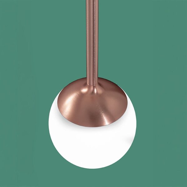 Lampadario moderno promoingross lollypop s3b bn led metallo oro rosato metacrilato bianco - Promoingross