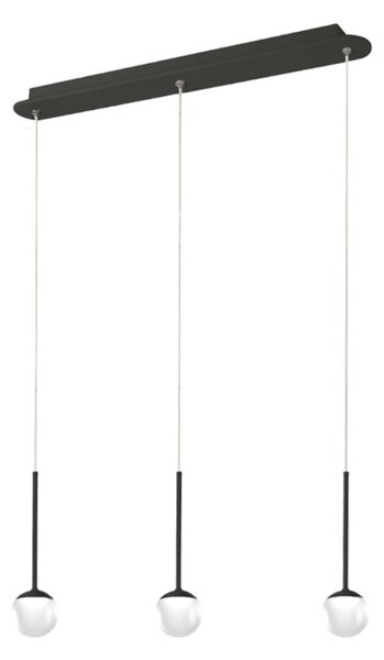 Lampadario moderno promoingross lollypop s3tr ne led metallo nero metacrilato bianco - Promoingross
