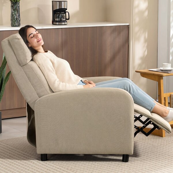 HOMCOM Poltrona relax reclinabile, poggiapiedi estensibile, molle insacchettate, fino a 150 kg, Beige | Aosom Italy