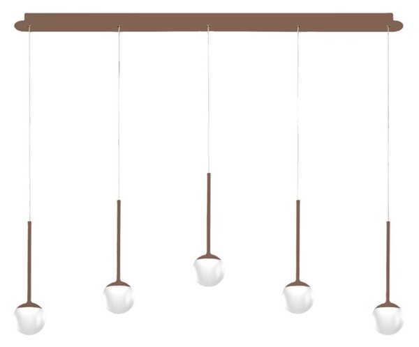 Lampadario moderno promoingross lollypop s5tr bn led metallo oro rosato metacrilato bianco - Promoingross