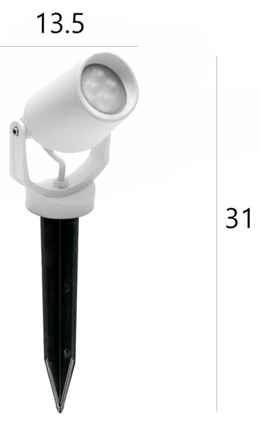 Faretto picchetto esterno resina top light roma pi12 gr ip66 gu10 led orientabile - Top Light