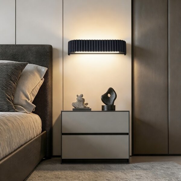 Brilagi - Lampada da parete dimmerabile a LED FALCON MODERN LED/14W/230V 40 cm nera + telecomando