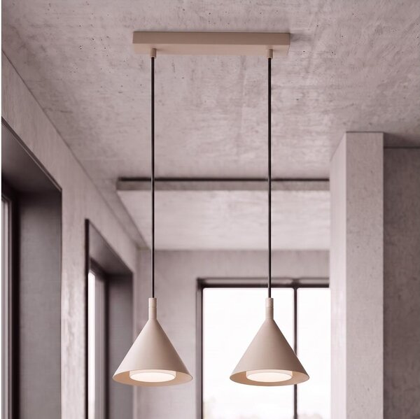 Brilagi - Lampada a sospensione su cavo CONE DOUBLE 2xGX53/15W/230V beige