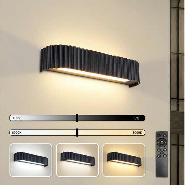 Brilagi - Lampada da parete dimmerabile a LED FALCON MODERN LED/14W/230V 40 cm nera + telecomando