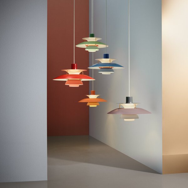 Lampada a sospensione Louis Poulsen, PH 5, dimmerabile, Verde, Soggiorno, Metallo, Design