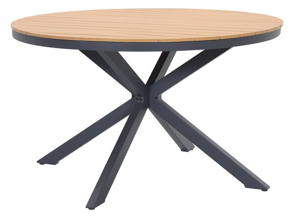 Tavolo da giardino rotondo in alluminio D.125 cm Antracite e naturale chiaro - ZEYVA di MYLIA