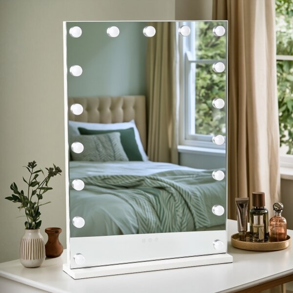 Brilagi - Specchio da trucco dimmerabile a LED HOLLYWOOD LED/15W/230V 55x70 cm bianco