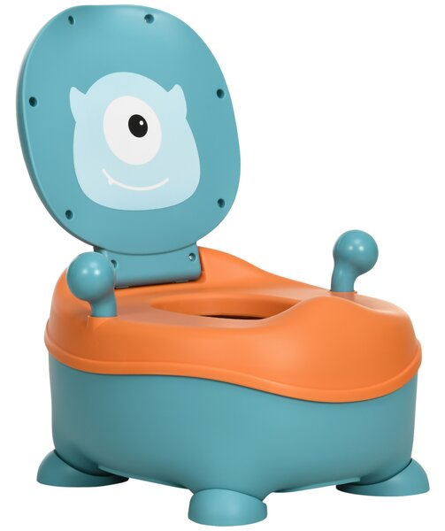 Vasino Ergonomico per Bambini 6+ Mesi con Schienale e Vaschetta Rimovibile Blu Arancione