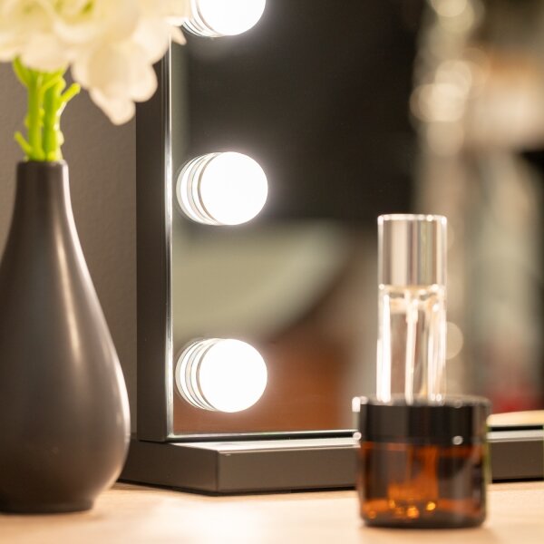 Brilagi - Specchio da trucco LED dimmerabile HOLLYWOOD LED/15W/230V 55x70 cm nero