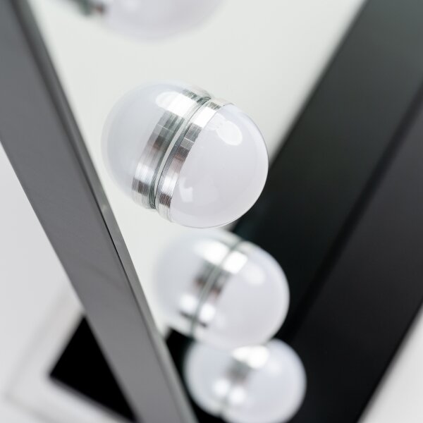 Brilagi - Specchio da trucco LED dimmerabile HOLLYWOOD LED/15W/230V 55x70 cm nero