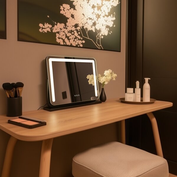 Brilagi - LED Specchio da trucco dimmerabile CALIFORNIA LED/22W/230V 58x43 cm nero