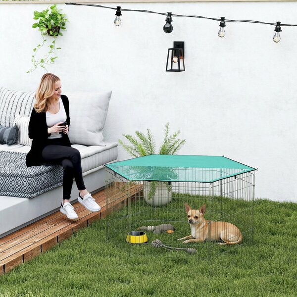 PawHut Recinto per Animali Domestici con Copertura Impermeabile 6 Moduli 59 x 60cm|Aosom
