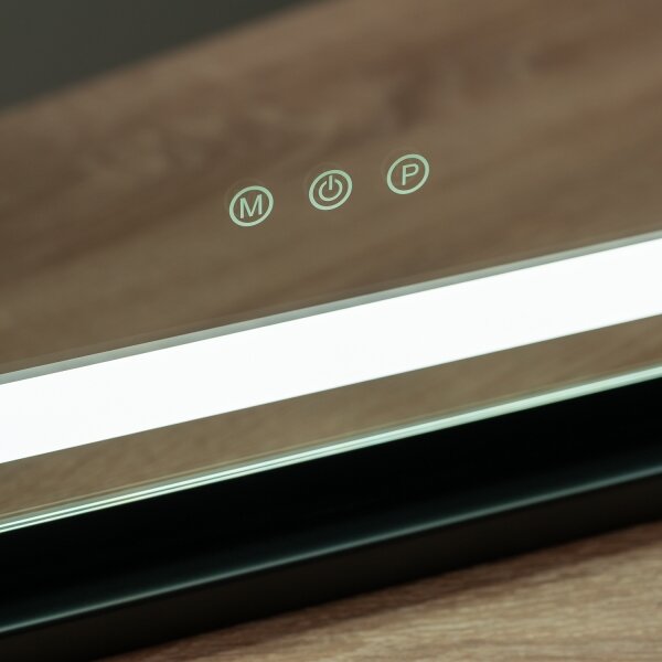 Brilagi - Specchio da trucco LED dimmerabile CALIFORNIA LED/25W/230V 55x44 cm nero