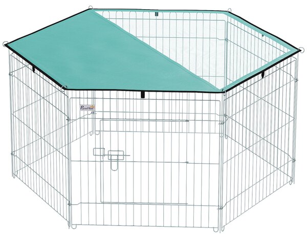 PawHut Recinto per Animali Domestici con Copertura Impermeabile 6 Moduli 59 x 60cm|Aosom