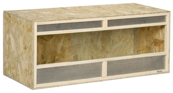 PawHut Terrario per Rettili/Anfibi, Porte Scorrevoli in Vetro, Griglie di Ventilazione, 120x50x50cm | Aosom Italy