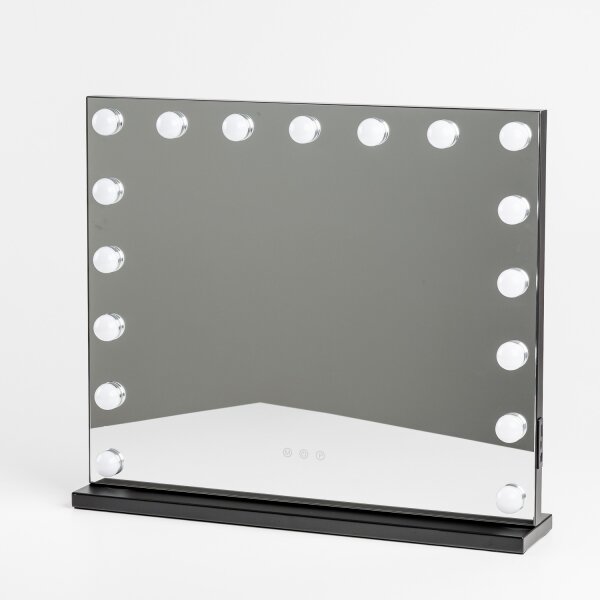 Brilagi - Specchio per trucco HOLLYWOOD dimmerabile a LED 15W/230V 60x50 cm nero