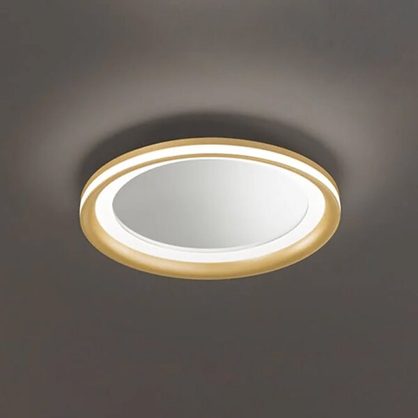 Plafoniera moderna perenz illumina miro' 8258 or lc led 2660lm 3000k dimmerabile alluminio metallo acrilico oro spazzolato - Perenz