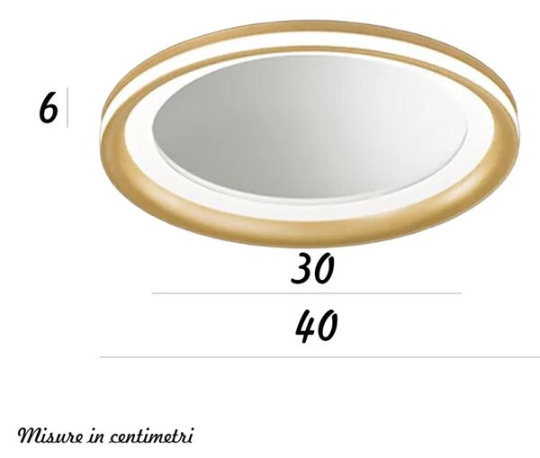 Plafoniera moderna perenz illumina miro' 8258 or lc led 2660lm 3000k dimmerabile alluminio metallo acrilico oro spazzolato - Perenz