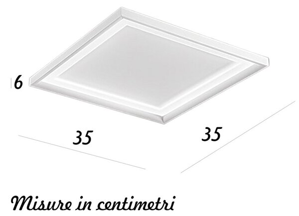 Plafoniera moderna perenz illumina panel 8428 b lc led 2400lm 3000k alluminio metallo acrilico bianco opaco - Perenz