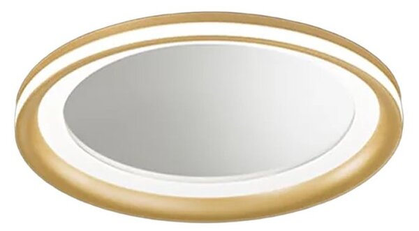 Plafoniera moderna perenz illumina miro' 8258 or lc led 2660lm 3000k dimmerabile alluminio metallo acrilico oro spazzolato - Perenz