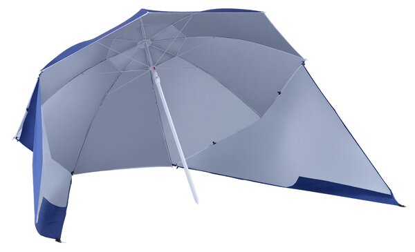 Outsunny Ombrellone Tenda Parasole 2 in 1 da Giardino Spiaggia Protezione UV 50 in Poliestere Ferro con Borsa di Trasporto 210x 222cm|Aosom