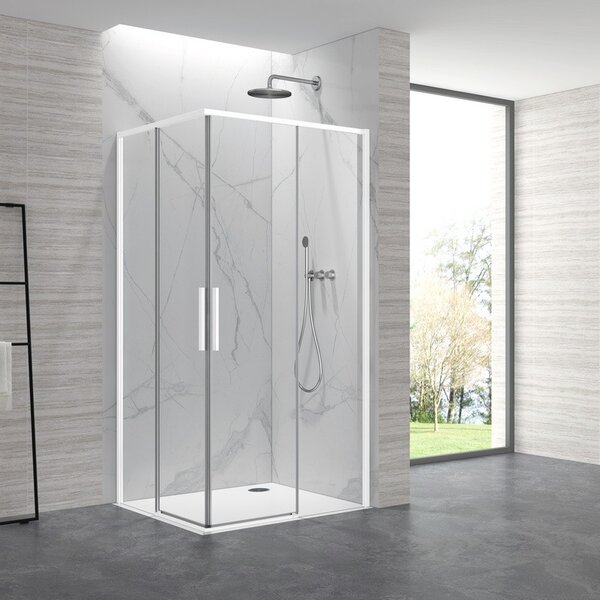 Kamalu box doccia 70x70cm angolare porte scorrevoli finitura bianca| kla1000w