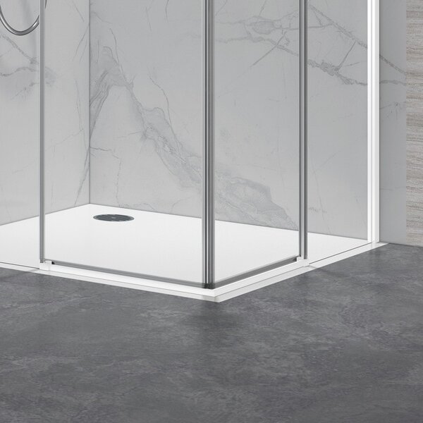 Kamalu box doccia 70x70cm angolare porte scorrevoli finitura bianca| kla1000w