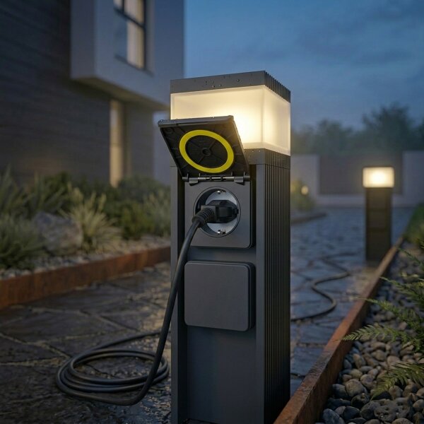 Lampada da esterno VESPER con 2 portalampade, 1xG9/5W/230V, IP44, 30 cm, nera