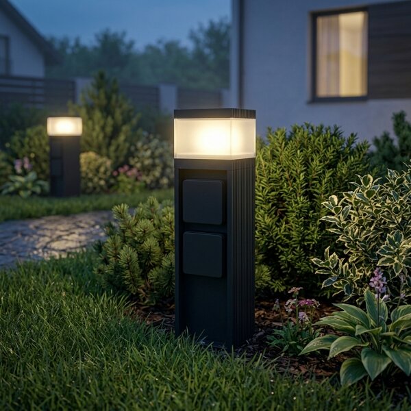 Lampada da esterno VESPER con 2 portalampade, 1xG9/5W/230V, IP44, 30 cm, nera