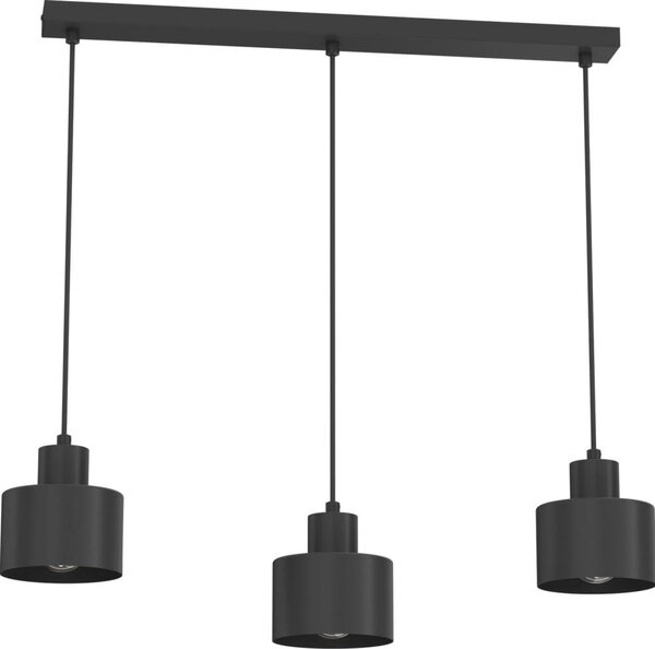 Lampadario a sospensione con cavo PARKLA 3xE27/15W/230V nero