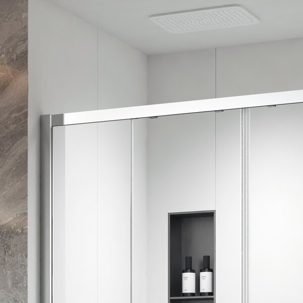 Kamalu porta doccia doppio scorrevole 160cm altezza 200cm finitura cromo| kz6000