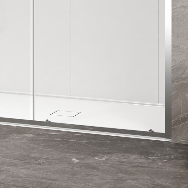 Kamalu porta doccia scorrevole 120cm altezza 200cm finitura cromo | kz4000