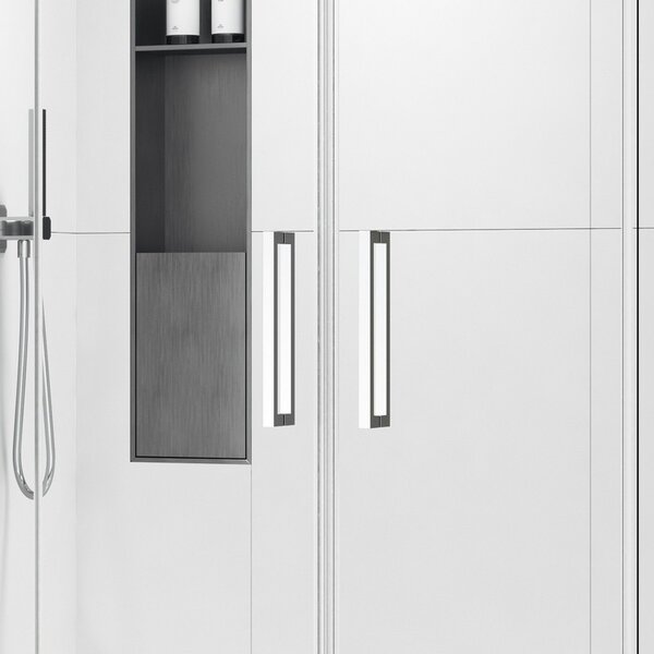 Kamalu porta doccia doppio scorrevole 160cm altezza 200cm finitura cromo| kz6000