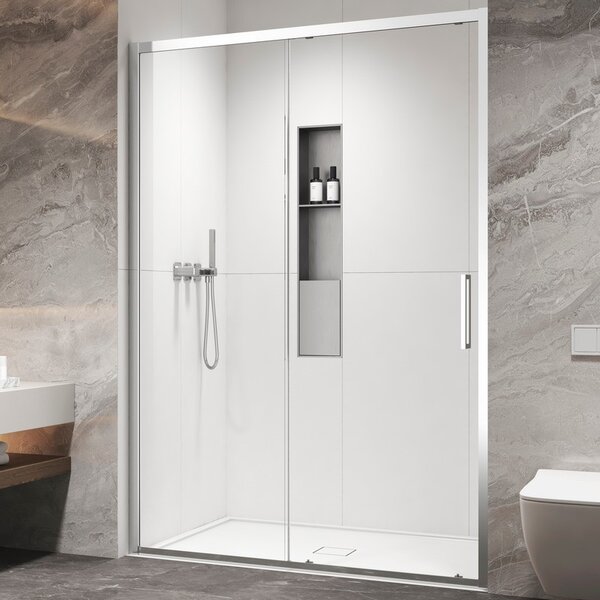 Kamalu porta doccia scorrevole 120cm altezza 200cm finitura cromo | kz4000