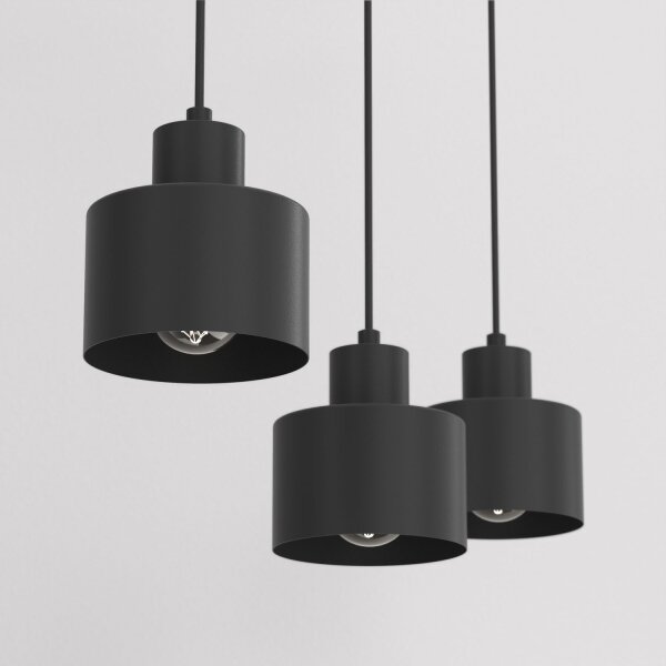 Lampadario a sospensione con cavo PARKLA 3xE27/15W/230V nero