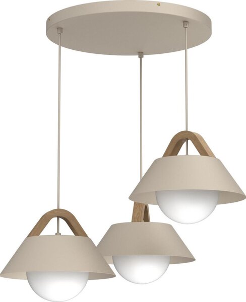 Lampadario sospeso con cavo FUNDA 3xE27/15W/230V beige