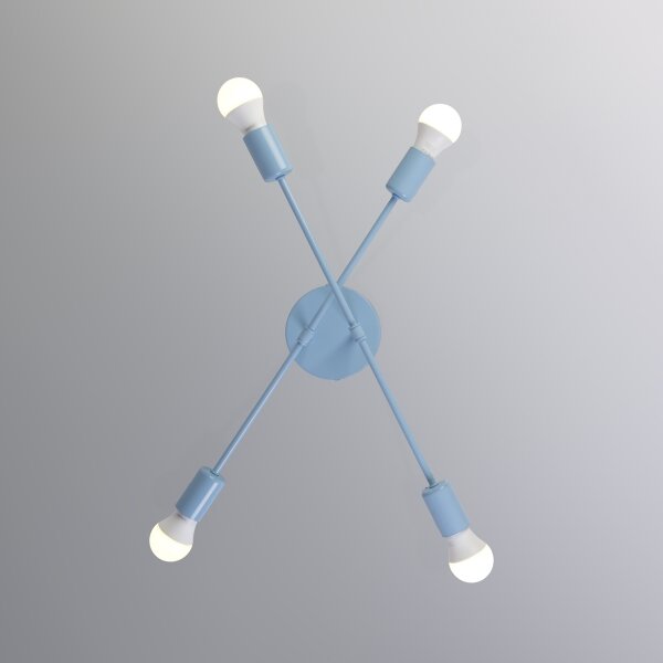 Lampadario a plafone CAMBRIDGE 4xE27/15W/230V blu